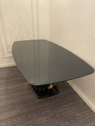 стеклянный обеденный стол: Гостиный стол, Новый, Нераскладной, Стекло, Прямоугольный стол — 1