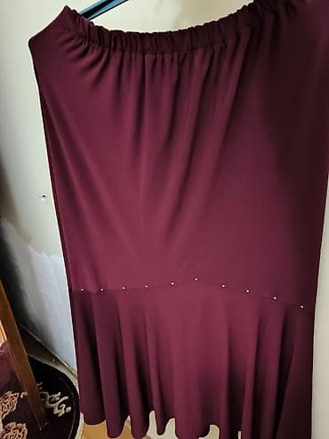 Bordo rəngli iki hissəli dəst – bluz və ətək - Rəng: dərin — 2
