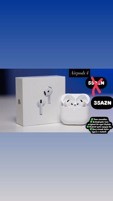 Qulaqcıqlar: Simsiz (Bluetooth) Qulaqcıqlar, Apple, rəng - Ağ