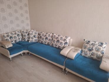 qamak nədir: Угловой диван, Нераскладной, Без подьемного механизма, Велюровая ткань — 1