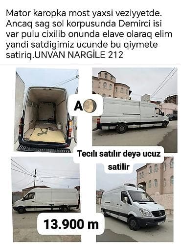 afdamabiler: Mercedes-Benz Sprinter yük mikroavtobusu - Mator, karopka və most — 1