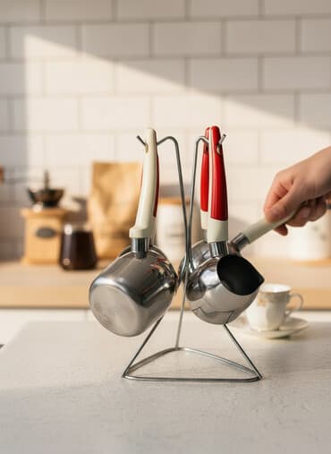 türk qəhvəsi qiyməti: İşlənmiş, rəng - Ağ, Qəhvədan, Turka, Paslanmayan polad, 2 l, Türkiyə — 1