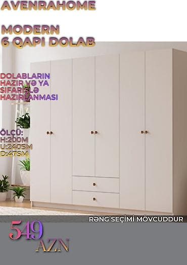 Modern 6 qapılı dolab – AVENRAHOME - Ölçü variantları: - Hündürlük — 2