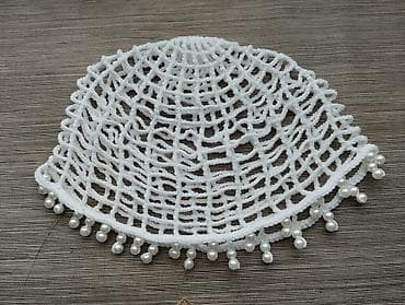 Xonça üçün əl işi torlu örtük – muncuqlu bəzəkli - Material: yumşaq
