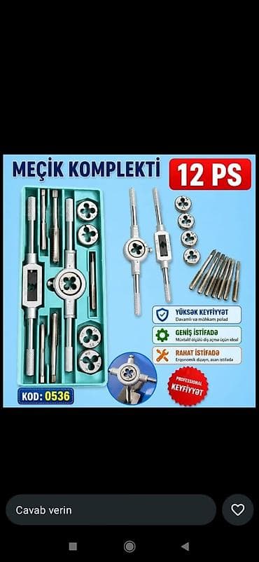 Meçik Komplekti – 12 PS (Kod: 0536) - Yüksək keyfiyyət: davamlı və