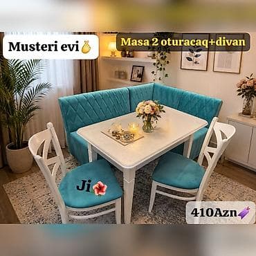Türkiyye istehsali. ✅Metbex masa desti Masa 2 oturacaq+divan Masa — 3