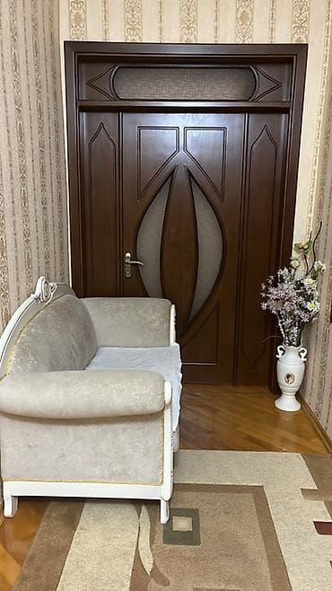Taxta otaq qapısı – şüşəli dekorativ dizayn - Material: tam taxta — 5