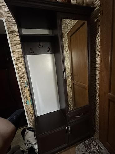 İşlənmiş, 2 qapılı, Güzgülü, Qəhvəyi, Digər material, Açılan, Düz dolab