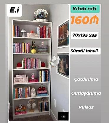 ucuz mebeler: Yeni, Kitab rəfi, Düz — 1