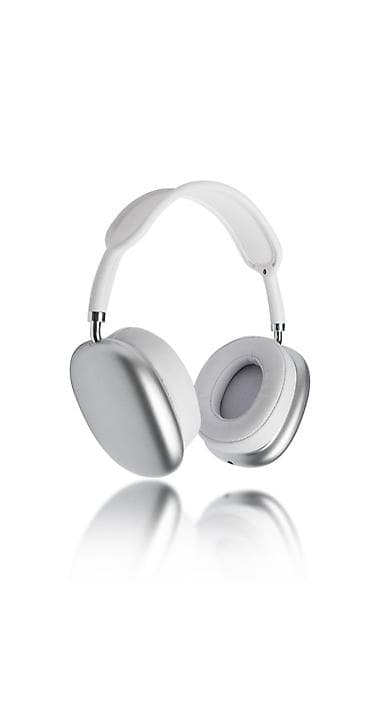 Simli/simsiz qulaqcıq – over‑ear dizayn, gümüş-ağ rəng - Over‑ear