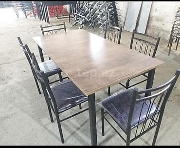Qonaq otağı üçün, Yeni, Açılmayan, Dördbucaq masa, 6 stul
