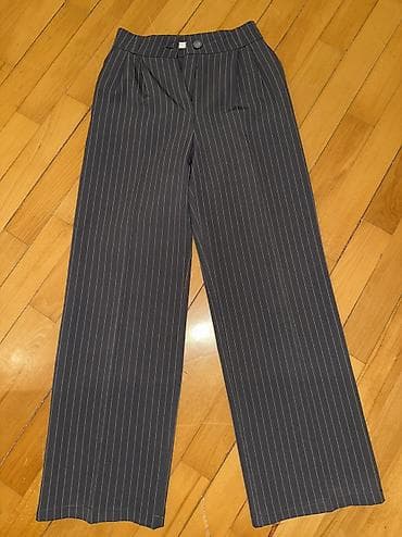 Boz rəngdə Çizgili klassik şalvar. Az geyinilib