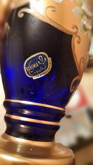 içki: Son qiymetdir Bohemia Crystal (Made in Czechoslovakia) mavi kobalt — 2