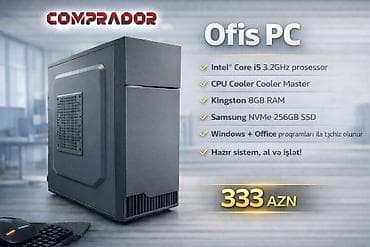 Hazır Ofis PC — Intel Core i5 / 8GB RAM / 256GB SSD Ofis və gündəlik