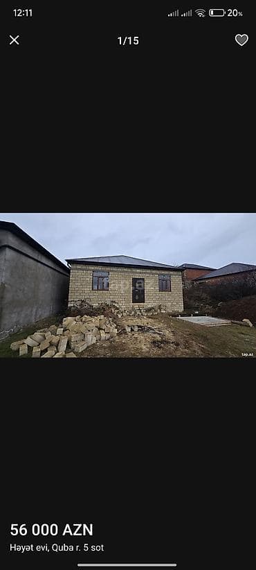 qara qarayev m: Həyətyanı ev – Quba rayonu, 5 sot torpaq – Bir mərtəbəli daş tikili — 1