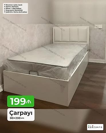 Çarpayı – 90×200 sm - Mexanizm: Açılan, bazalı (alt hissədə geniş lalafo.az -da Çarpayı – 90×200 sm - Mexanizm: Açılan, bazalı (alt hissədə geniş