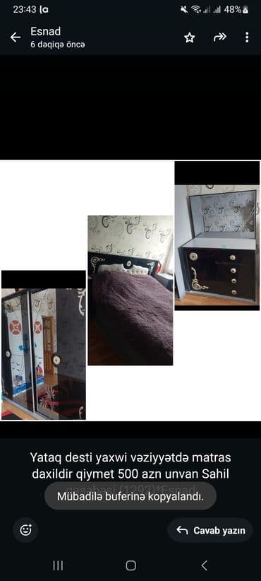 yataq dəsdi: Təknəfərlik çarpayı — 1