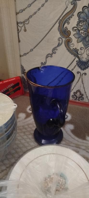 konfet qabi: Şüşə/Kristal meyvə-şirniyyat qabları dəsti - Material: şəffaf şüşə — 5