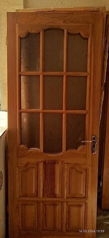 taxta gapılar: 3 ədəd çərcivəli qapı 80sm × 2 m üçü bir yerde 100 — 3