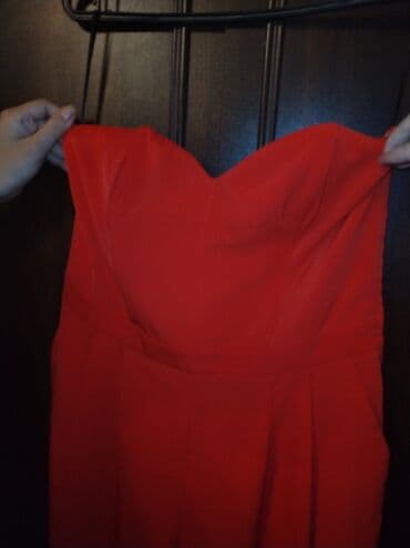 amerika bayrağı şəkilli kupalnik: Qırmızı straples tulum Ölçü:40 - Model — 2