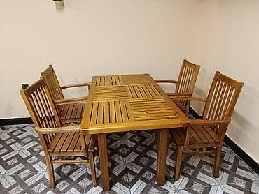 Mətbəx üçün, İşlənmiş, Açılmayan, Dördbucaq masa, 4 stul