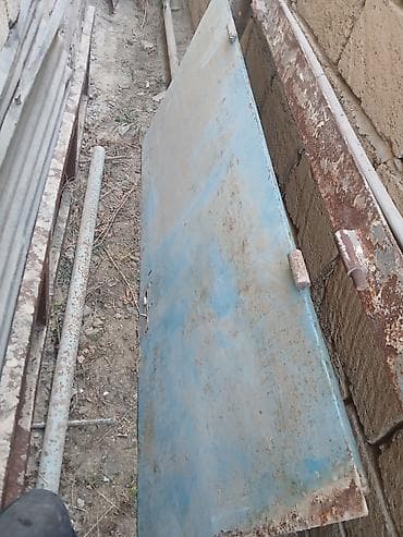 İşlənmiş Dəmir Həyət darvazası, Yana açılan, 78 m, Mexaniki, Qapı ilə, rəng - Göy — 1