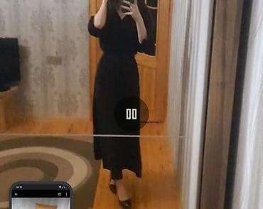 балетка новый: Qara maxi paltar - Rəng: Dərin qara - Uzunluq: Ayaq biləyinə qədər — 5