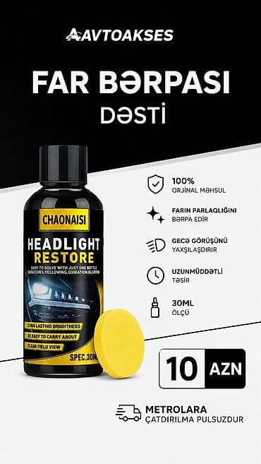 Xidmətlər: Far bərpası dəsti – Chaonaisi Headlight Restore Xüsusiyyətlər: - 100% — 1