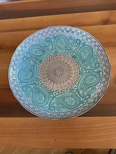 Dekorativ metal qab – şaxsey-vaxsey (paisley) naxışlı - Material — 1