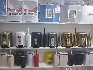 Vanna otağı üçün aksesuarlar – pedallı zibil qutuları və tualet — 4