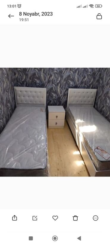 gunesli insaat hovsan: Yeni, Təknəfərlik çarpayı, Bazasız, Matras ilə, Siyirməsiz, Azərbaycan — 4