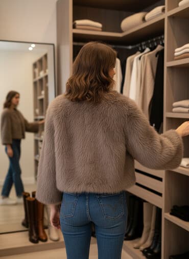 Kürk, One size, rəng - Ağ