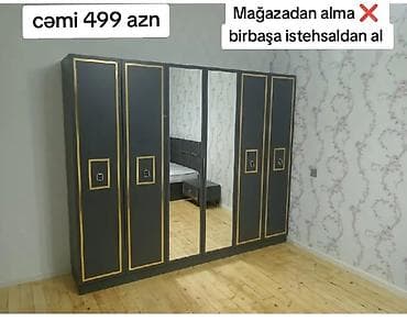 Yeni, 6 qapı, Güzgülü, Boz, Açılan, Düz dolab lalafo.az -da Yeni, 6 qapı, Güzgülü, Boz, Açılan, Düz dolab