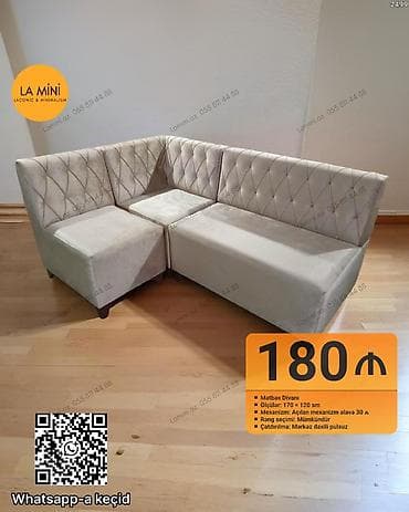 damla divan: Künc divan, Mətbəx üçün, Parça, Açılan — 1