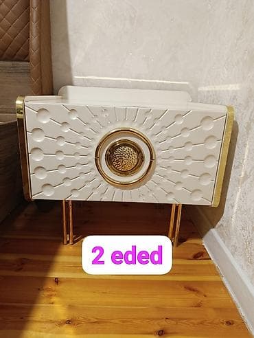 tumboçka: - Məhsul: Dekorativ yataq otağı tumbası (2 ədəd) - Rəng və material — 1