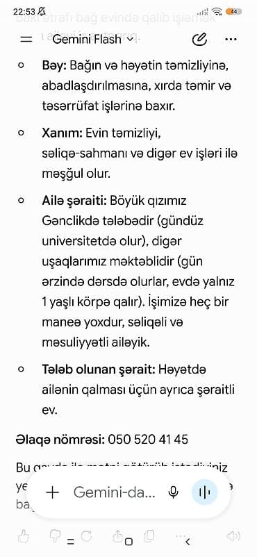 tikinti iş elanları 2026: Xidmət: Həyət-baca və ev idarəçiliyi üçün ailəli işçi cütlük Təsvir — 1