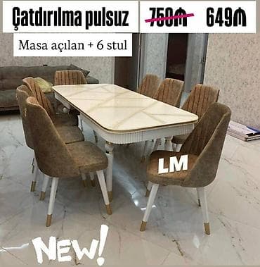 Masalar: Möhtəşəm masa dəsti👑 Yüksək keyfiyyətlə Qiymət : Masa 90x1.60/2 — 2