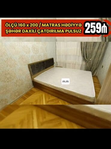 qedimi stullar: Yeni, İkinəfərlik çarpayı, Bazasız, Matras ilə, Siyirməsiz, Azərbaycan — 6