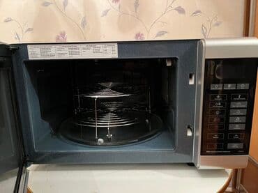 Холодильники: Микроволновка Samsung, Отдельностоящая, С микроволнами, цвет - Серебристый — 2