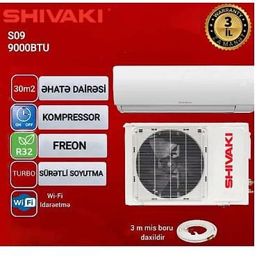 Kondisioner Shivaki, Yeni, 20-25 kv. m, Split sistem, Kredit var, Ödənişli quraşdırma