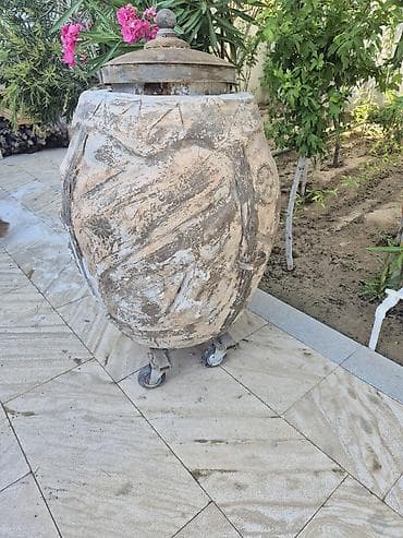 dibcek: Bağ ucun tendir - Material: təbii saxsı/keramika gövdə, metal qapaq - — 3