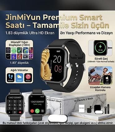 Smart saatlar: Yeni, Smart saat, Sensor ekran, rəng - Qara — 2