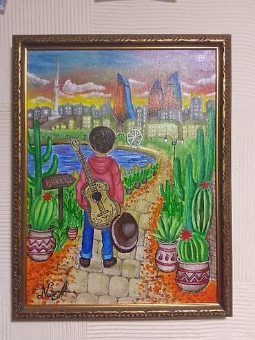 ayicik sekilleri: Rəsm əsəri – “Bakıya Yol” - Oryinal əl işi, kətan üzərində akril. - — 1
