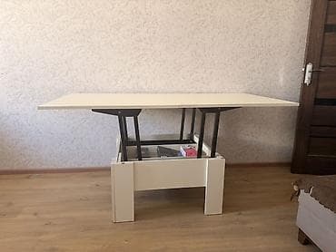 duz masa: Transformer mexanizmalı çoxfunksiyalı stol - Rəng: açıq krem/ağ - — 1