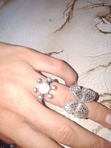 qızıl qadın üzükləri: Üzük, Gümüş, Mirvari — 1