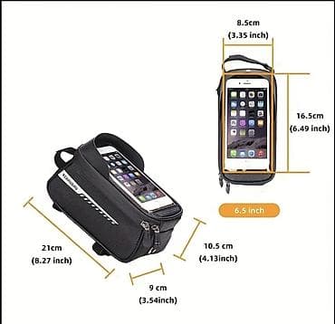 velosiped telefon tutacağı: Velosiped üçün ön üçbucaq/ram çantası – toxunma ekranlı telefon — 3