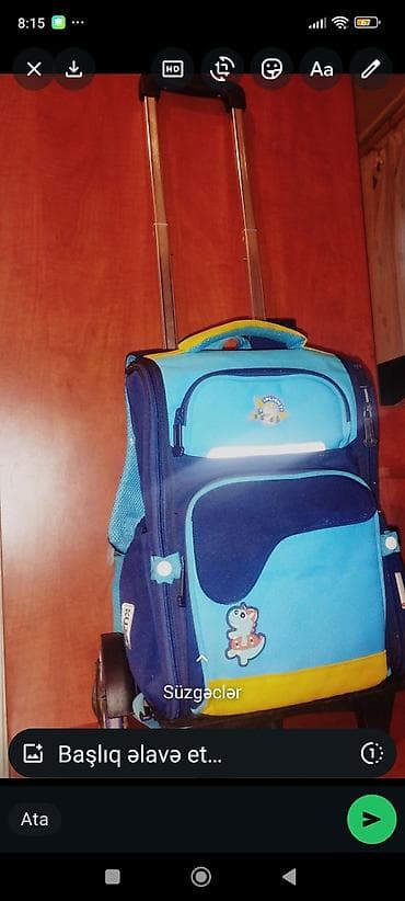 usag alemi: Uşaq üçün təkərli məktəb çantası - Çıxarılan/alüminium teleskopik — 2