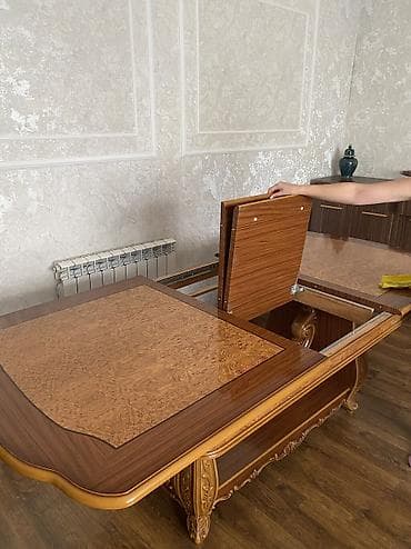 masa islenmis: Qonaq masası, İşlənmiş, Açılan, MDF, Oval masa — 7
