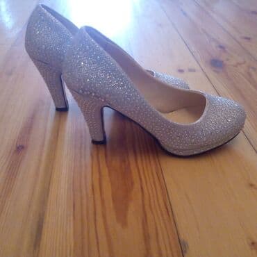 желтые зимние мужские ботинки: Туфли, Размер: 38, цвет - Серебристый, Б/у — 1