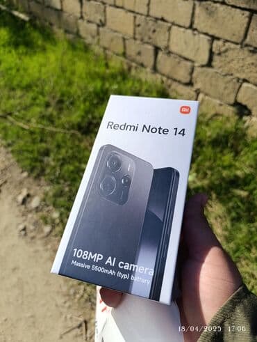 soyuducu baku electronics: Xiaomi Redmi Note 14, 256 GB, rəng - Göy, 
 Zəmanət, Sensor, Barmaq izi — 2